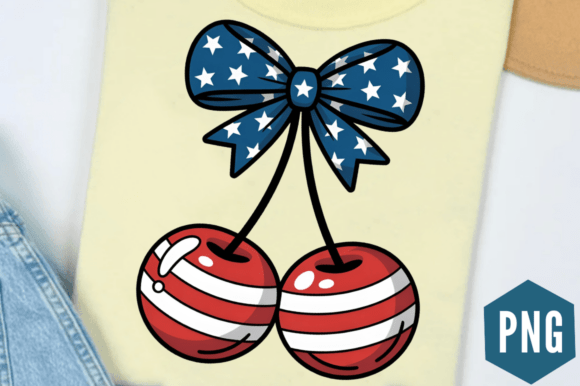 America Cherry Sublimation Clipart Desig