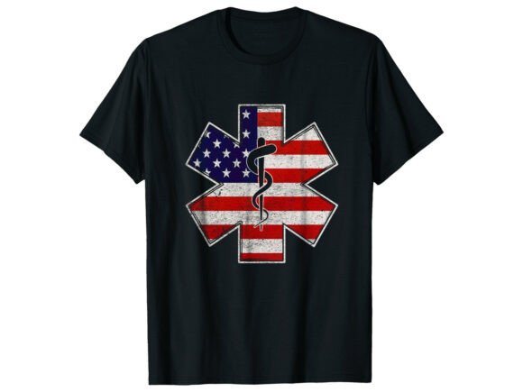 American Flag EMT T-Shirt Graphics