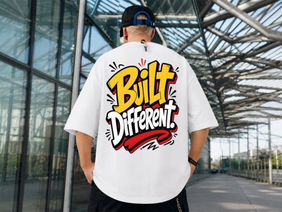 Built Different Typography T-Shirt Graphics