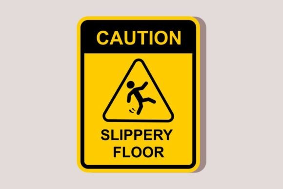Caution Slippery Floor Warning Graphics