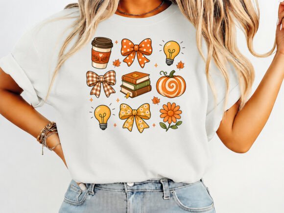 Cozy Autumn Icons Fall T-Shirt Graphics