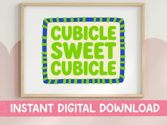 Cubicle Sweet Cubicle Green Bubble Graphics