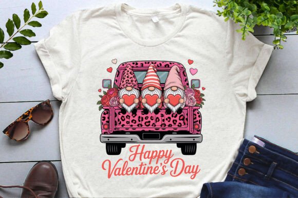 Cute Gnomes Leopard Truck Valentine's