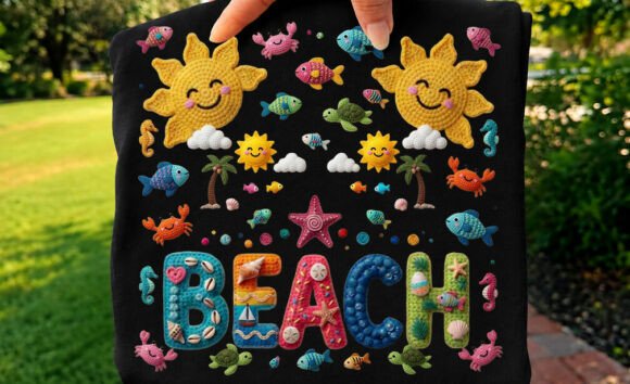 Faux Yarn Beachy Bow Summer T-Shirt Png