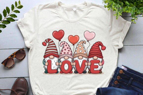 Faux Yarn Love Gnome Valentines Day Png