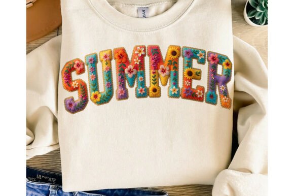 Faux Yarn Summer Flower Shirt PNG