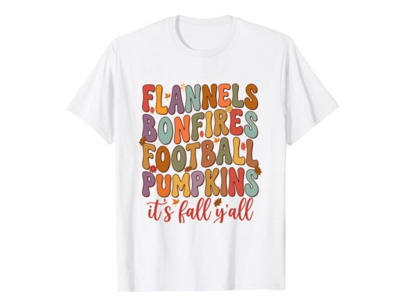 Flannels Football Vibes Fall T-Shirt Graphics