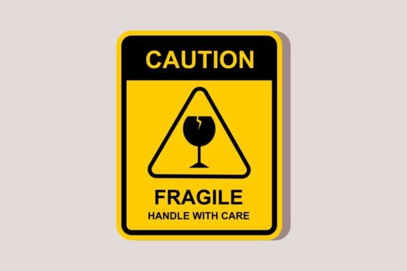 Fragile Broken Glass Handle With Care Graphics