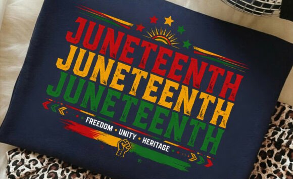 Juneteenth Typography Retro T-shirt PNG