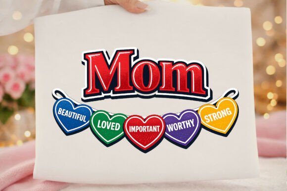Mom Hearts Mother’s Day Png T-Shirt Graphics