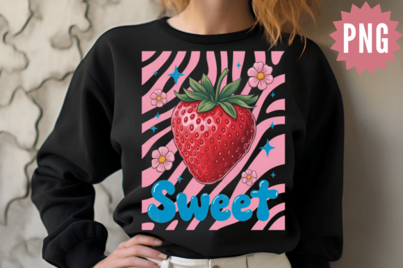 Retro Strawberry Sweet PNG Design