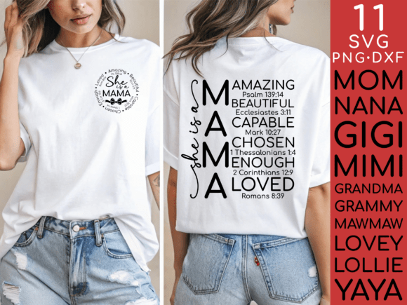 She is a MOM She is a MAMA Mother s Day Graphics