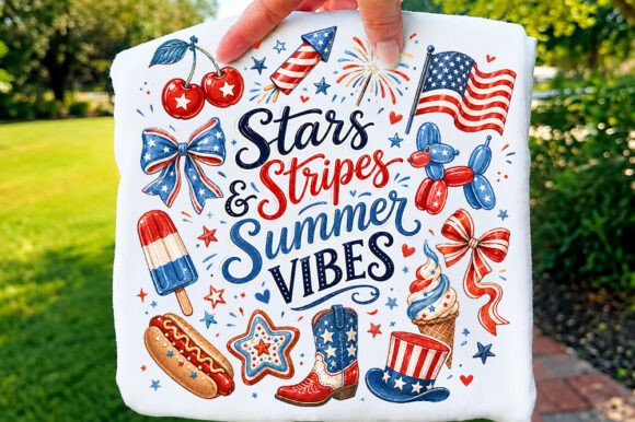 Stars Stripes Summer Vides T-shirt Png