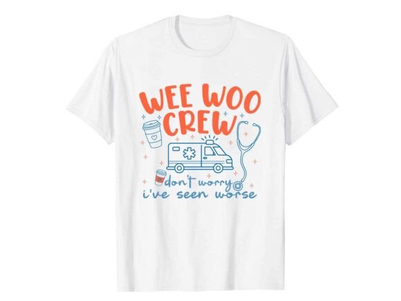 Wee Woo Crew Fun Paramedic T-Shirt Graphics